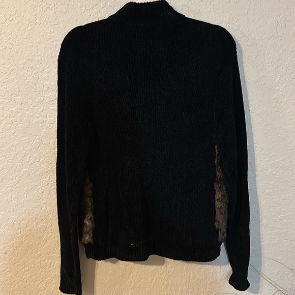 Lisa international cheetah print fuzzy zip up sweater o - Picture 6 of 7